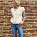 Oatmeal Ribbed Sweater Vest