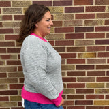 Contrasting Stripe Color Pullover
