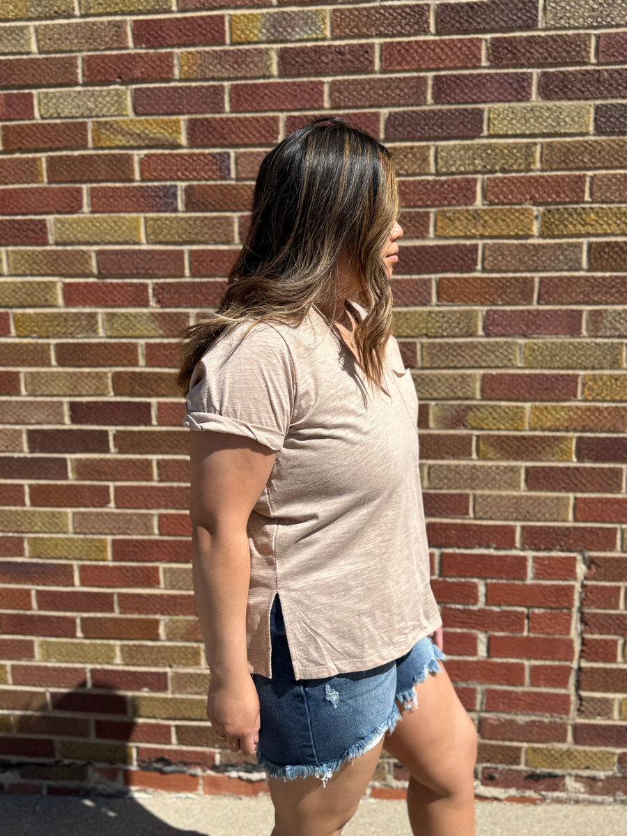 Zoie V-Neck Short Sleeve Top