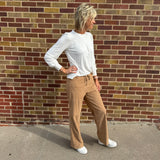 Wide Leg Drawstring Corduroy Pants