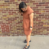 Collared Brick Mini Dress
