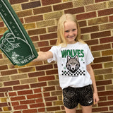 Youth Checkered Wolves Mascot Tee