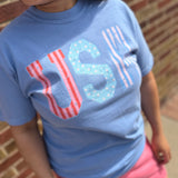 Washed Denim USA Stripe Tee