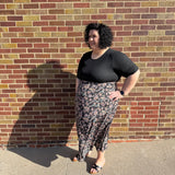Plus Floral High Waist Dress