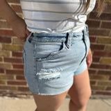 High Rise Western Detail Cello Shorts