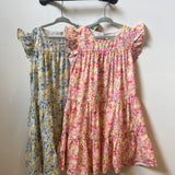 Girls Floral Ruffle Sleeve Tiered Dress