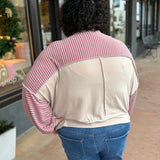 Plus Crew Neck Loose Fit Knit Top