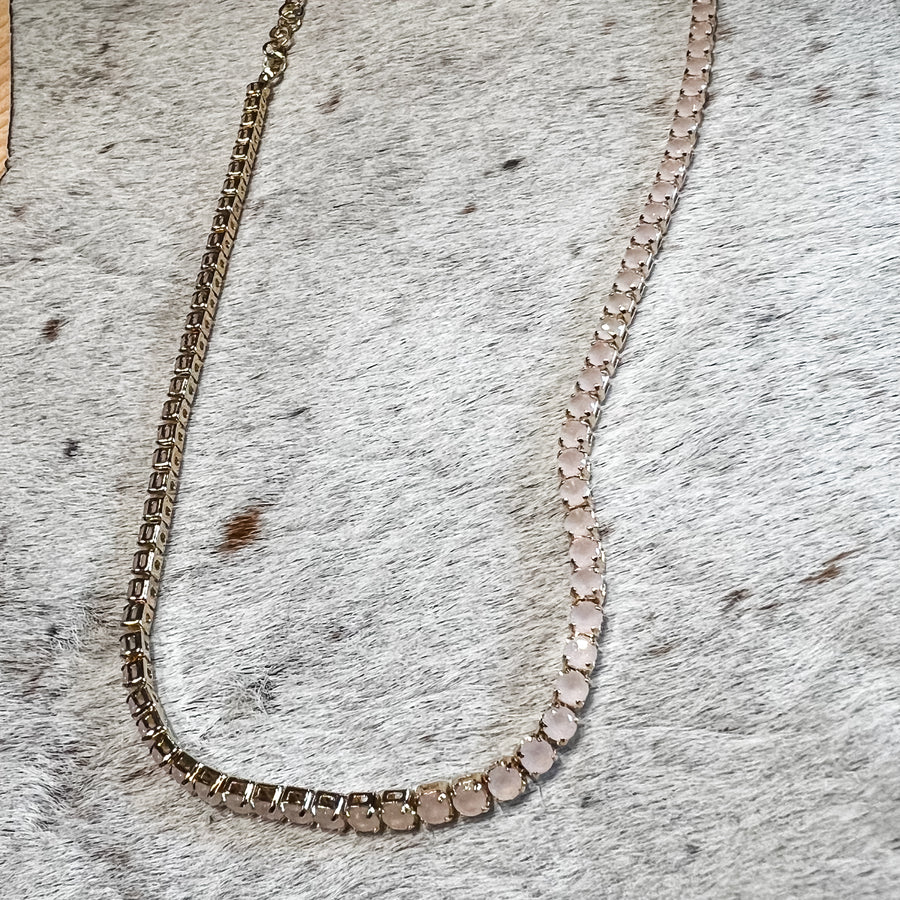 18k Gold Nude Pink Necklace