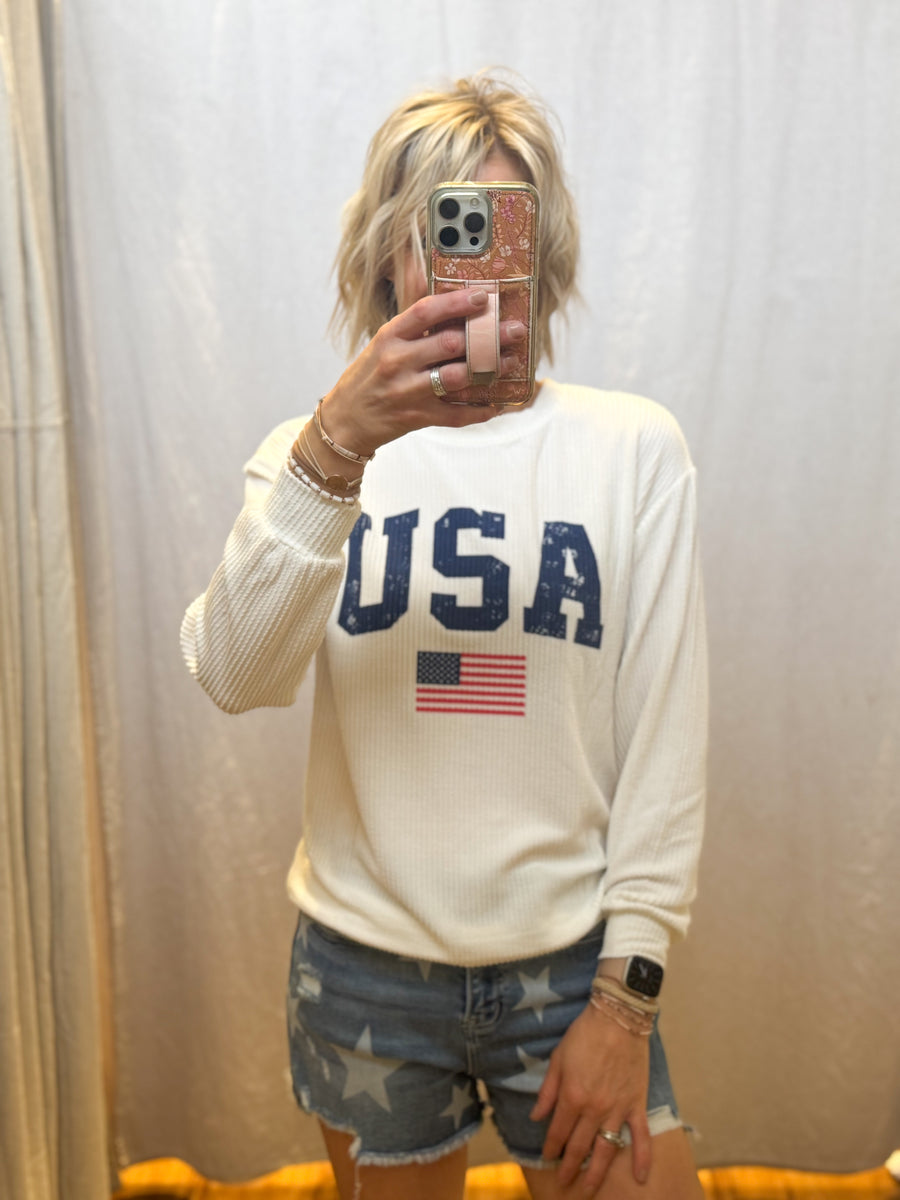 USA Corded Sweatshirt