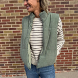 Corduroy Reversible Puffer Vest