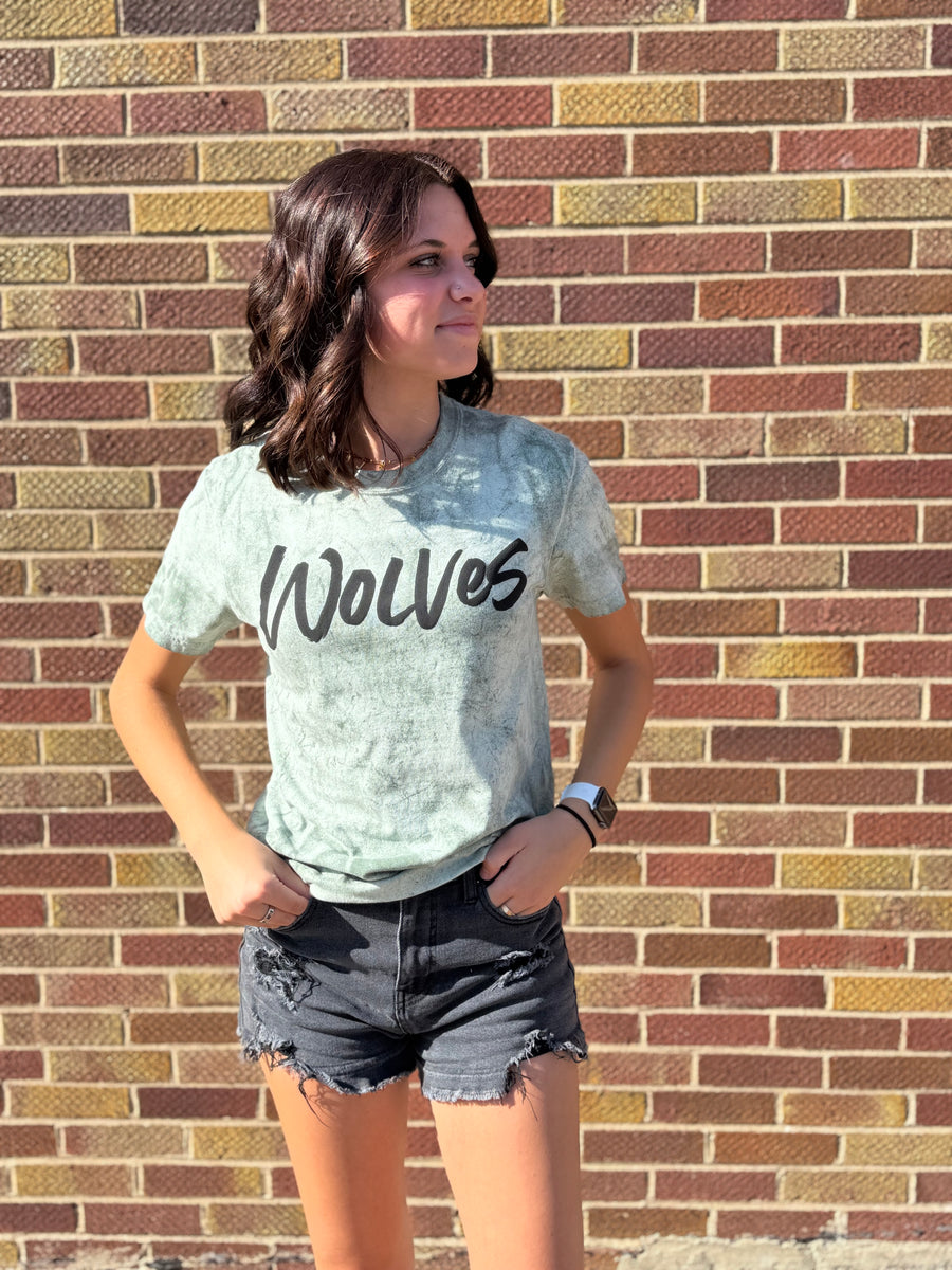Splatter Puff Print Wolves Tee