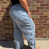 Plus Denim Cropped Barrel Pants