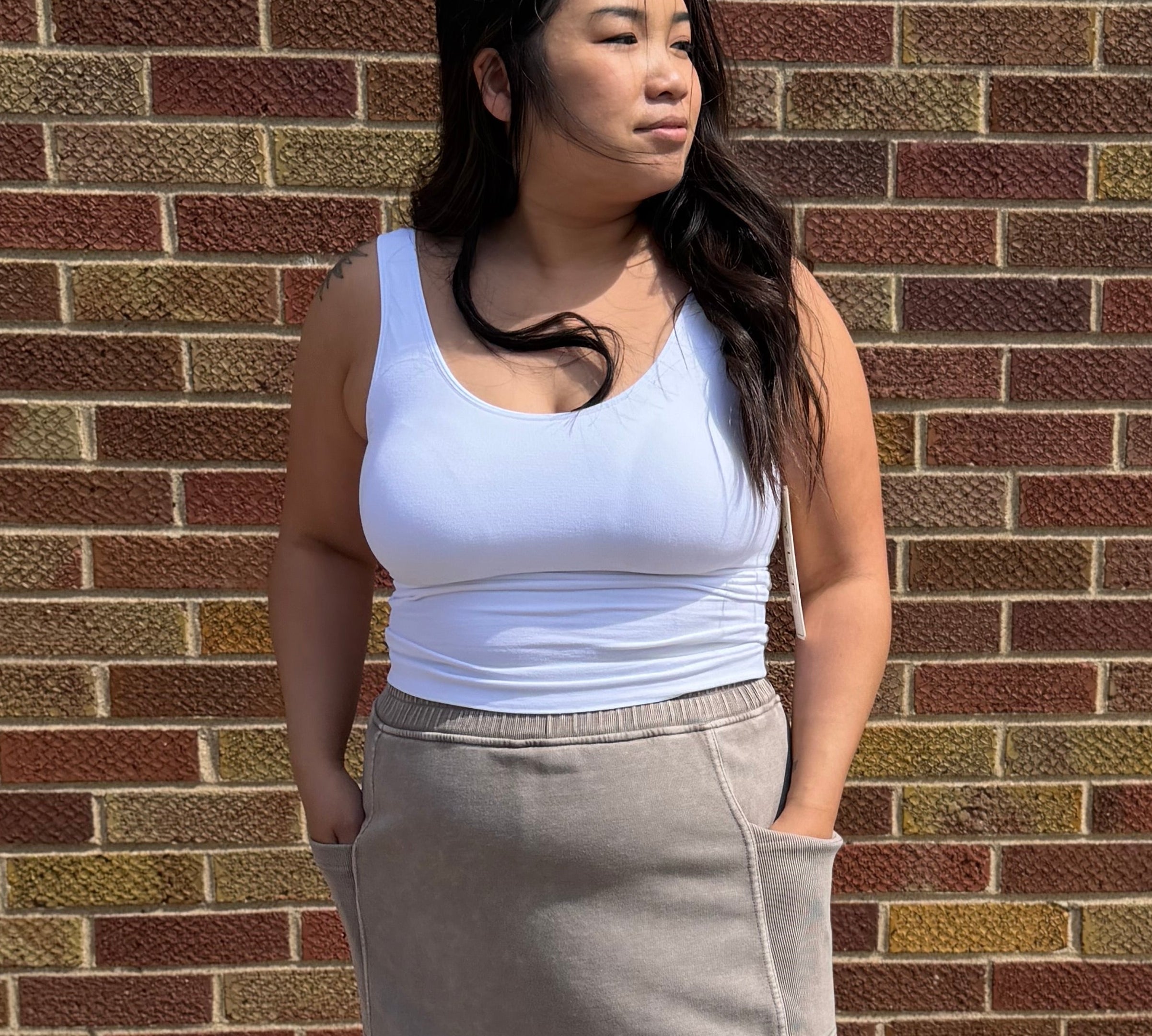 French Terry Ribbed Skort