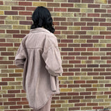 Rust Striped Oversized Button Down