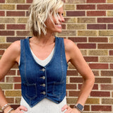 Crop Denim Risen Vest