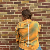 Oversized French Terry Striped Pullover
