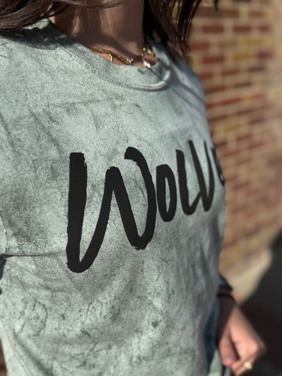 Splatter Puff Print Wolves Tee