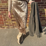Crushed Velvet Ditsy Floral Maxi Skirt