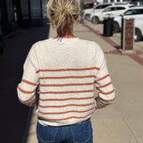 Ribbed Striped Pullover Sweater