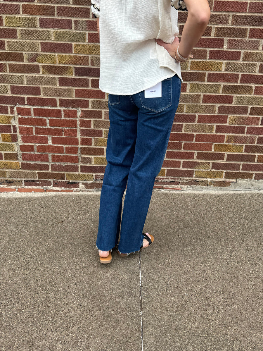 Auburn High Rise Slim Wide Vervet Jeans