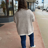 Open Front Cardigan with Stitching Detail