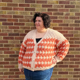 Plus Button Down Textured Sweater