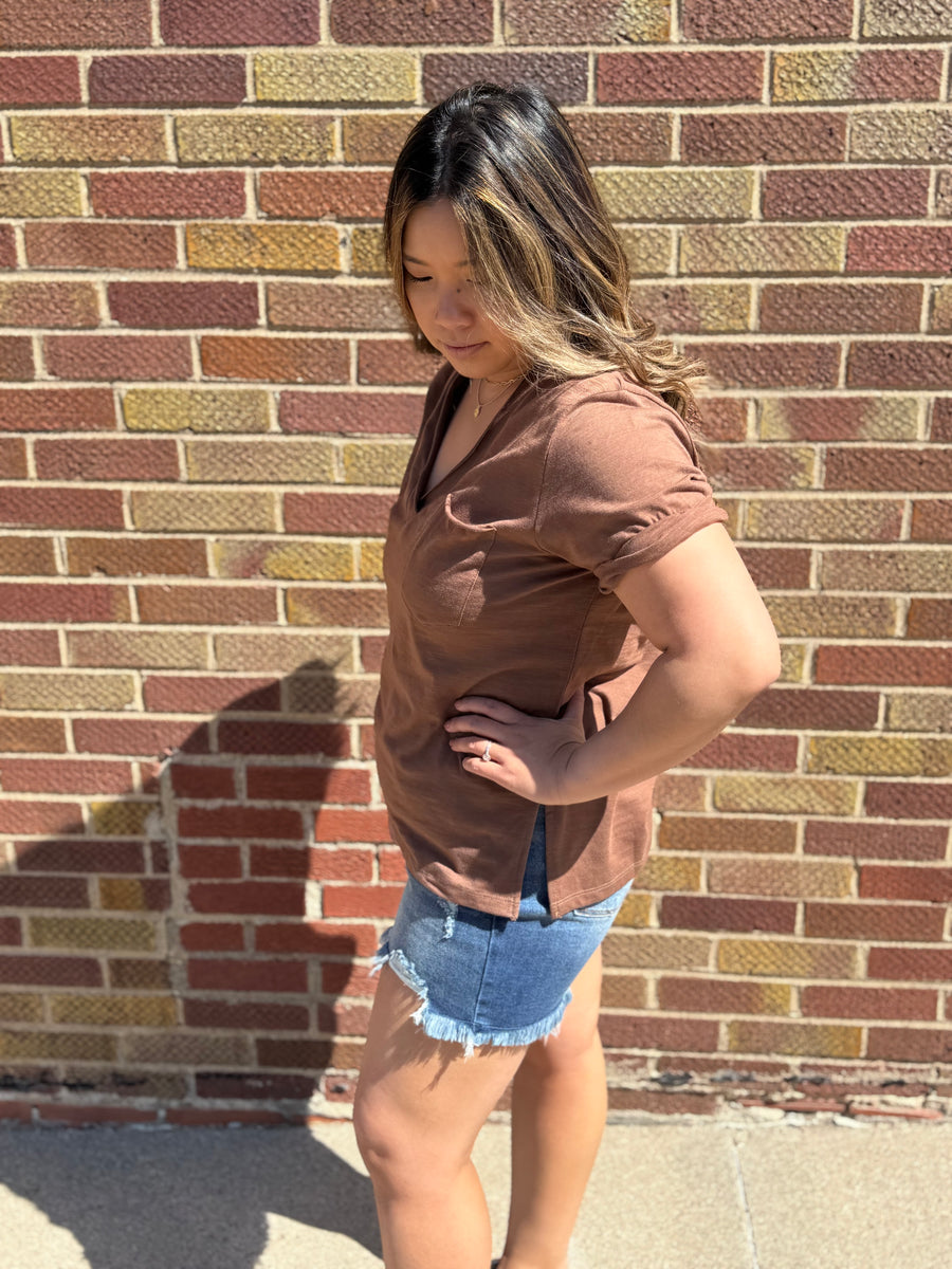 Zoie V-Neck Short Sleeve Top