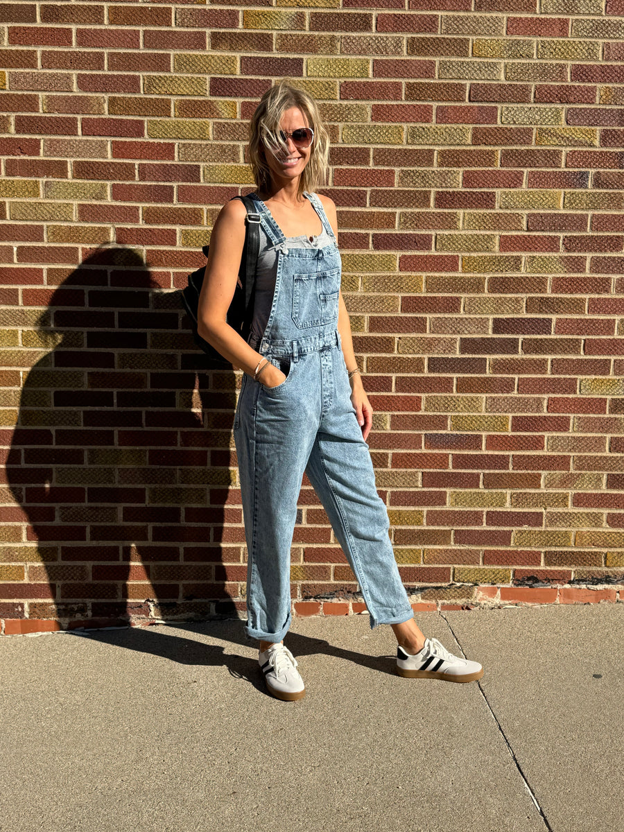 Mineral Wash Denim Jumpsuit