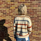 Sprinkled Yarn Striped Pullover Crew