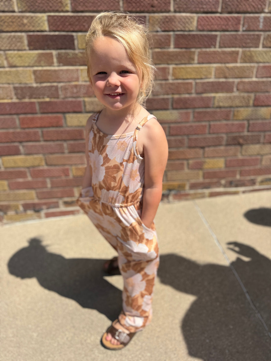 Girls Golden Peach Jumpsuit