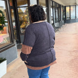 Plus Loose Fit Button Down Cardigan