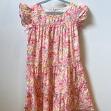 Girls Floral Ruffle Sleeve Tiered Dress