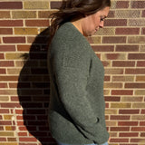 Contrast Ribbed Chest Pocket Pullover Sweater