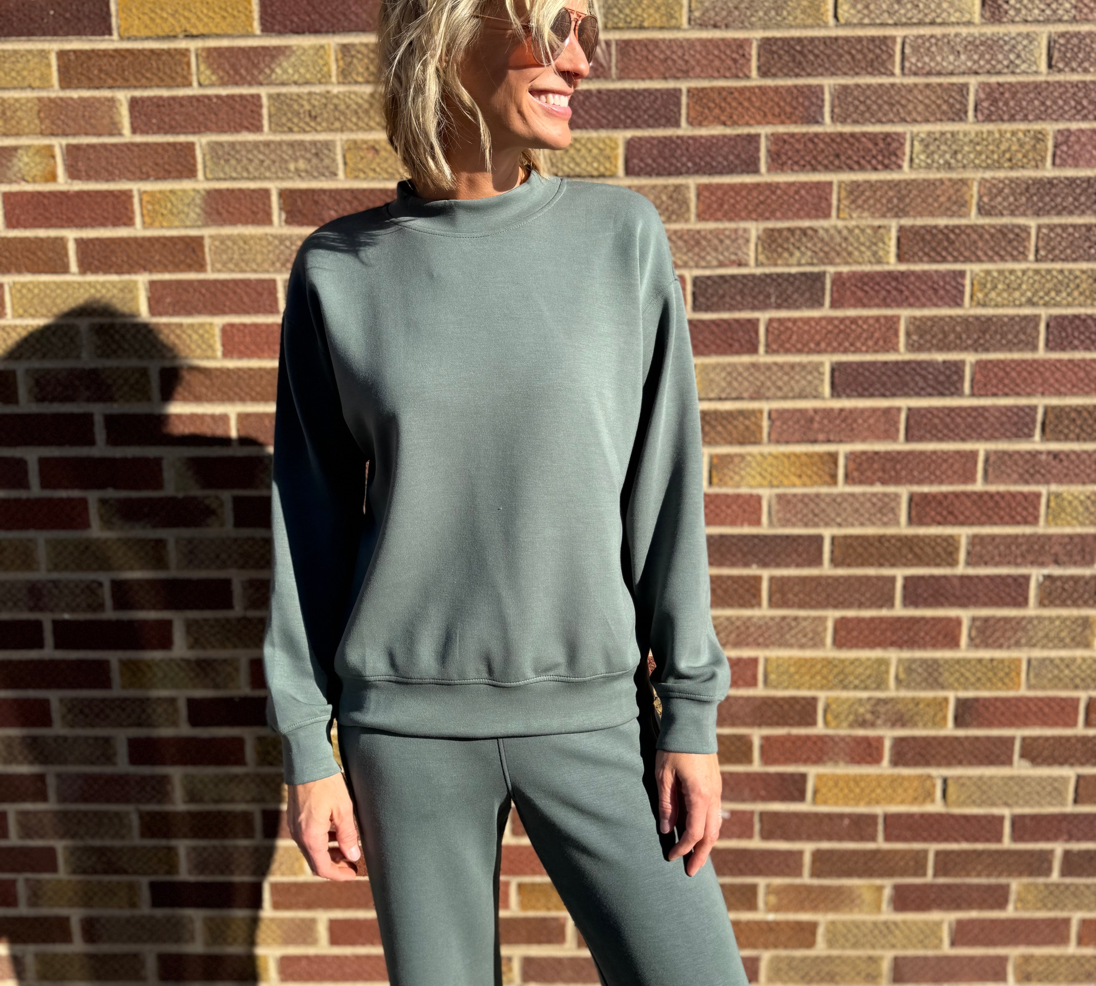 Modal Scuba Mock Neck Pullover