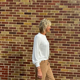 Smocked Knit Top w/Ruffle Sleeve