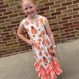 Girls Tiered Terra Cotta Dress