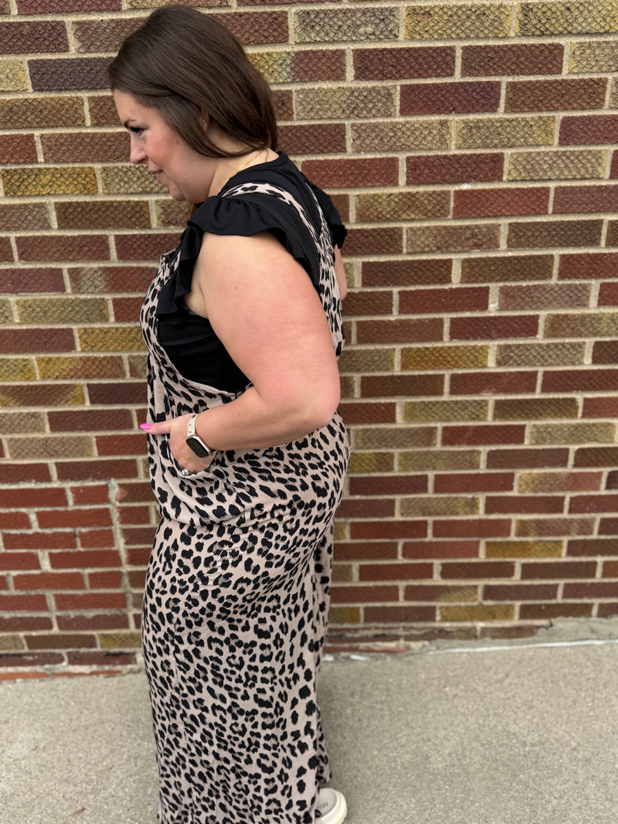 Leopard Print Overalls