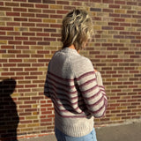 Chunky Striped Half Button Pullover Sweater