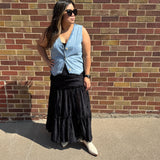 Three Button Denim Vest
