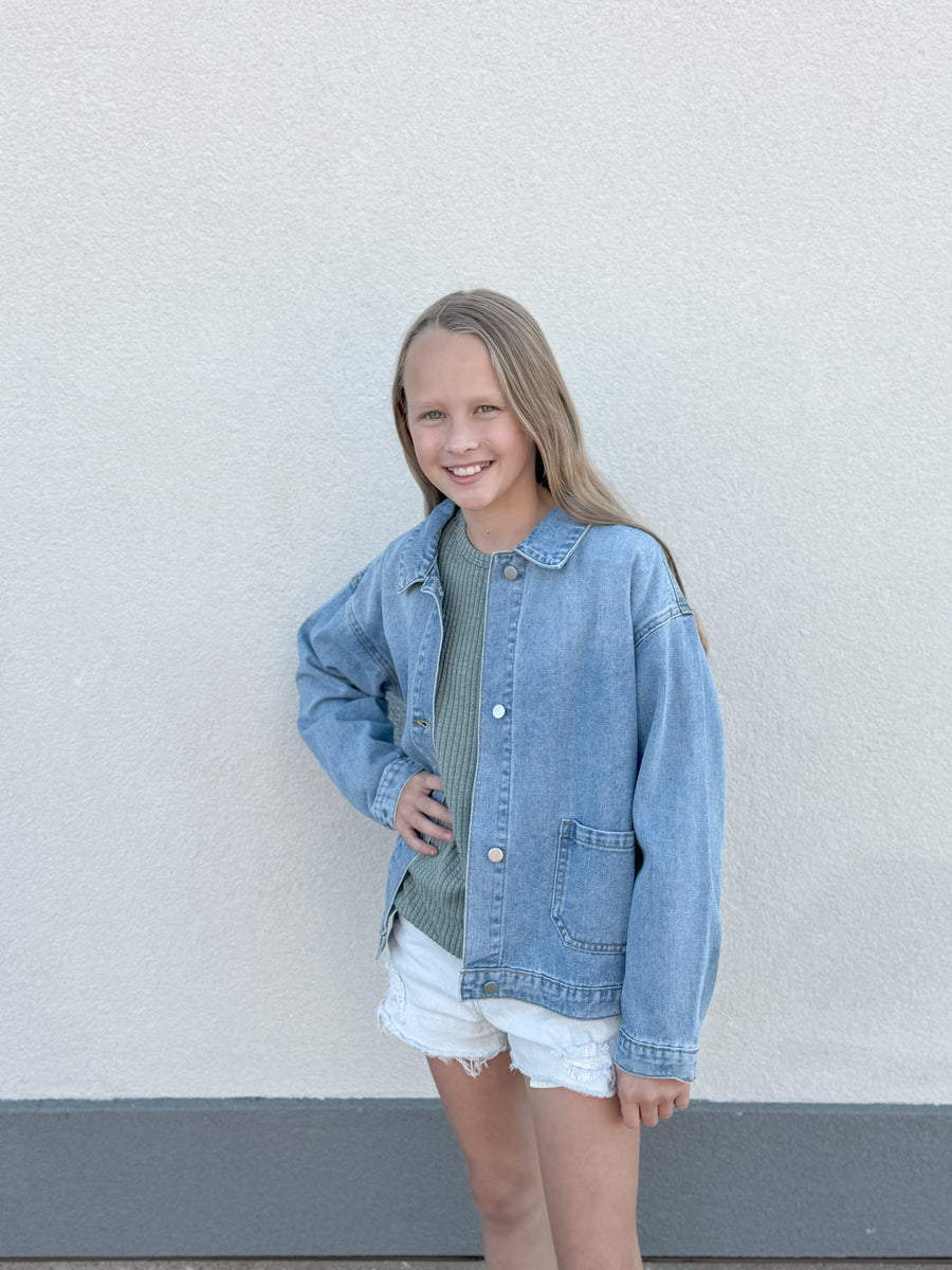 Girls Patch Pocket Denim Jacket