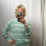Striped Open Stitch Pullover Sweater