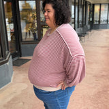 Plus Crew Neck Loose Fit Knit Top