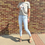 Cello High Rise Ankle Skinny Straight Cut Hem Jean
