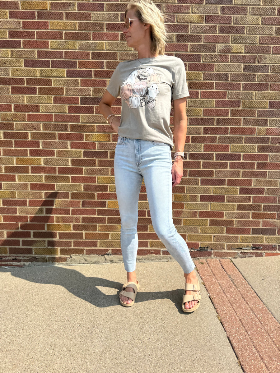 Cello High Rise Ankle Skinny Straight Cut Hem Jean
