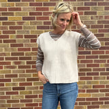 Oatmeal Ribbed Sweater Vest
