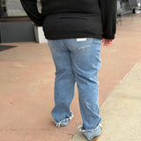 Vervet Plus Tummy Control Mid Rise Cuff Straight Jeans