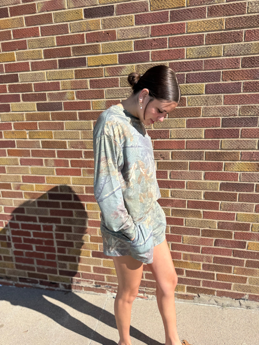 Camo Knit Top