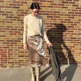 Crushed Velvet Ditsy Floral Maxi Skirt