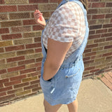 Side Tie Short Overalls