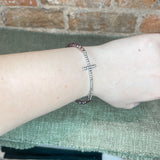 Stretchy Crystal Side Cross Bracelet